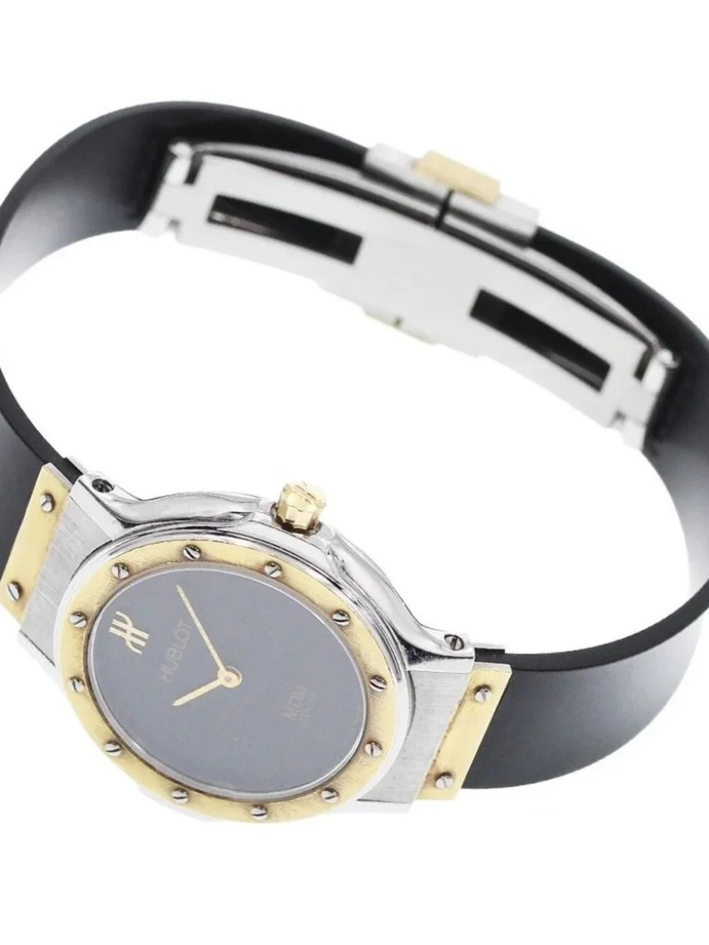 HUBLOT MDM Classic 1280.2 YG bezel black Dial Quartz Ladies Watch_967549